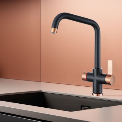 Alpina 4 in 1 Instant Hot Water Tap - Black/Copper